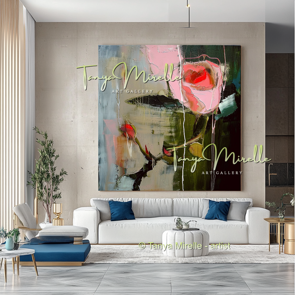 Floral Abstract Painting - Modern Flower Wall Art #160