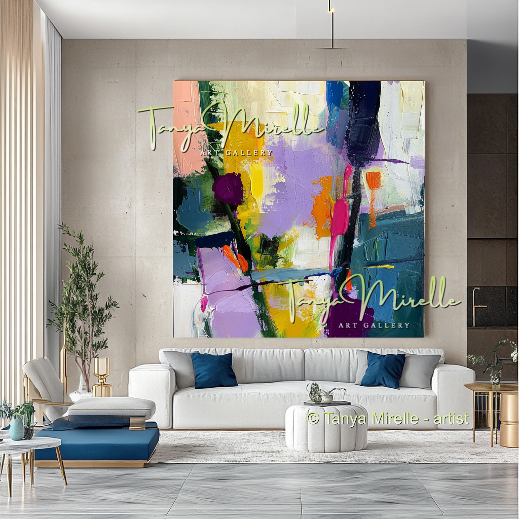 Luxury Floral Abstract Oil Painting - Modern Wall Art #190
