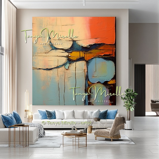 Large Textured Abstract Wall Art, Original Oil Painting #207