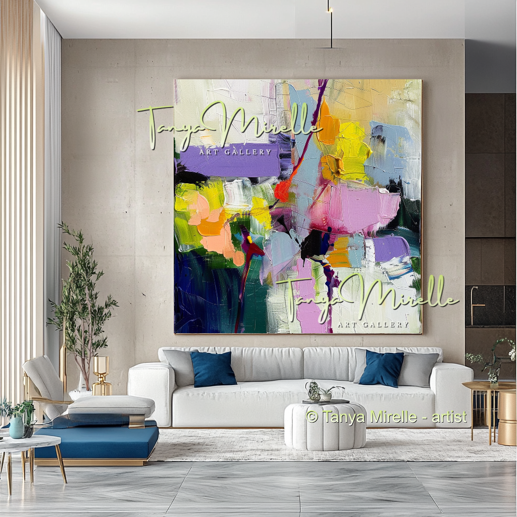 Luxury Floral Abstract Oil Painting - Modern Wall Art #190
