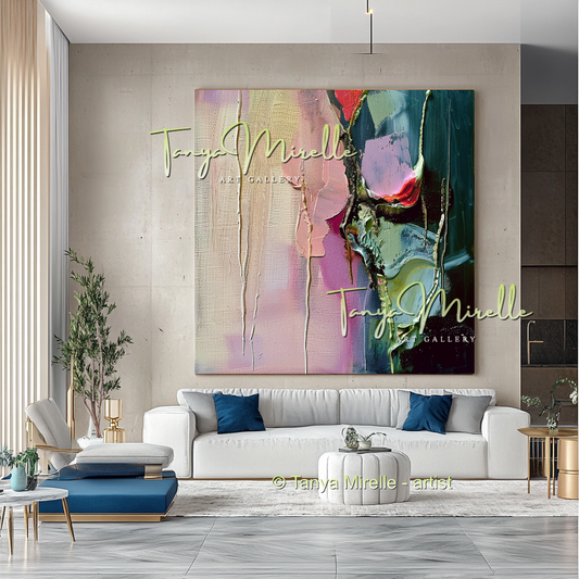 Floral Abstract Painting - Modern Flower Wall Art #160