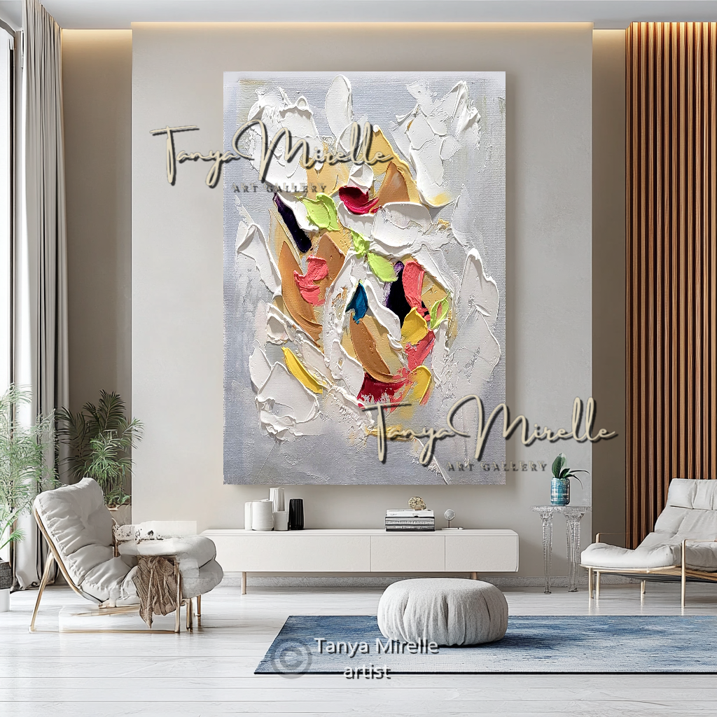 Colorful Abstract Impasto Painting - Textured Modern Wall Art on Canvas #84