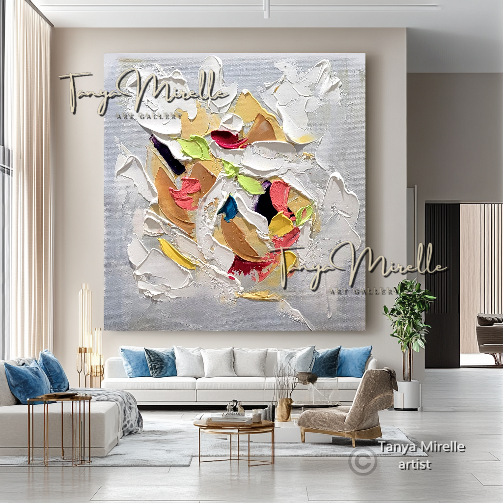 Colorful Abstract Impasto Painting - Textured Modern Wall Art on Canvas #84