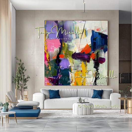 Luxury Floral Abstract Oil Painting - Modern Wall Art #190