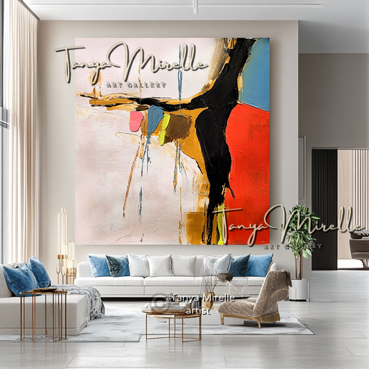 Colorful Abstract Impasto Painting - Textured Modern Wall Art #125