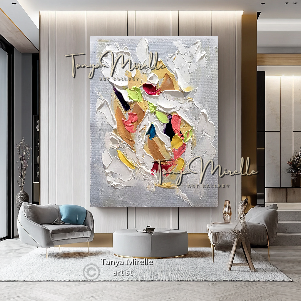 Colorful Abstract Impasto Painting - Textured Modern Wall Art on Canvas #84