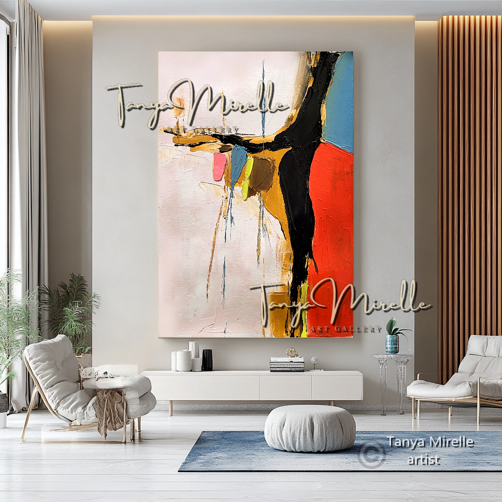 Colorful Abstract Impasto Painting - Textured Modern Wall Art #125