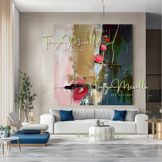 Floral Abstract Painting - Modern Flower Wall Art #161