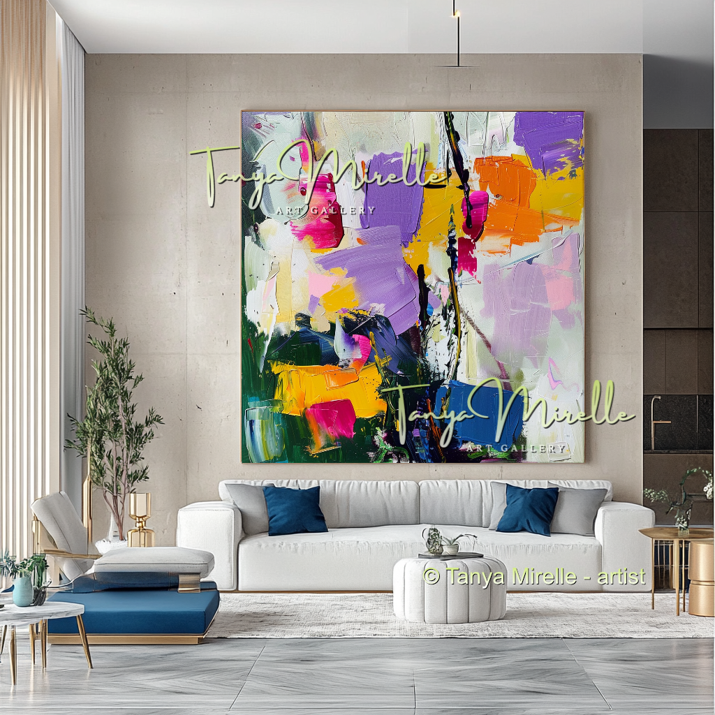 Luxury Floral Abstract Oil Painting - Modern Wall Art #190