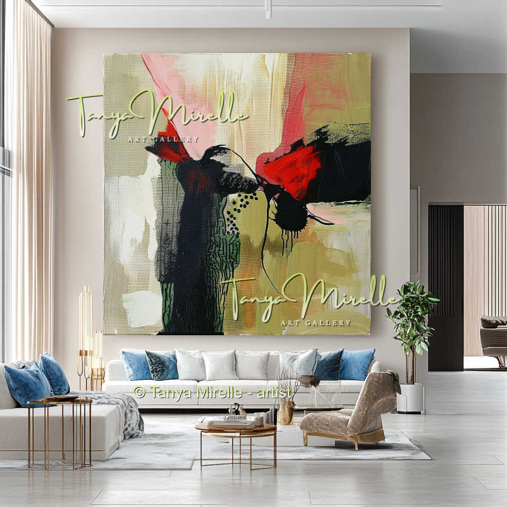 Vivid Handmade Abstract Oil Painting on Canvas #211