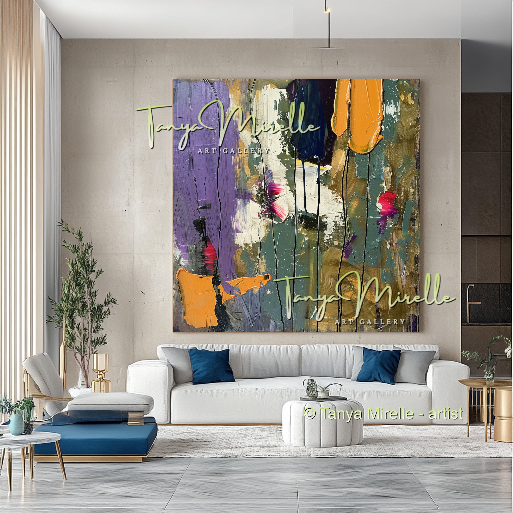 Green Gold Impasto Abstract Art - Modern Wall Art #191