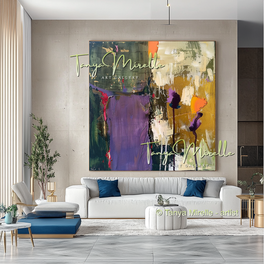 Green Gold Impasto Abstract Art - Modern Wall Art #191