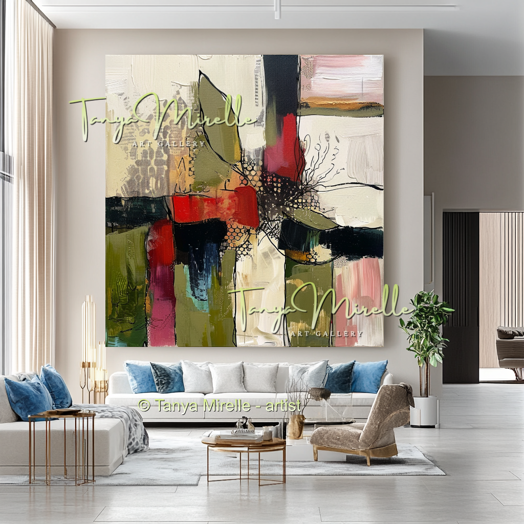 Vivid Handmade Abstract Oil Painting on Canvas #211