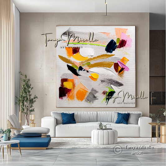 Large Abstract Impasto Painting - Textured Contemporary Home Decor #61