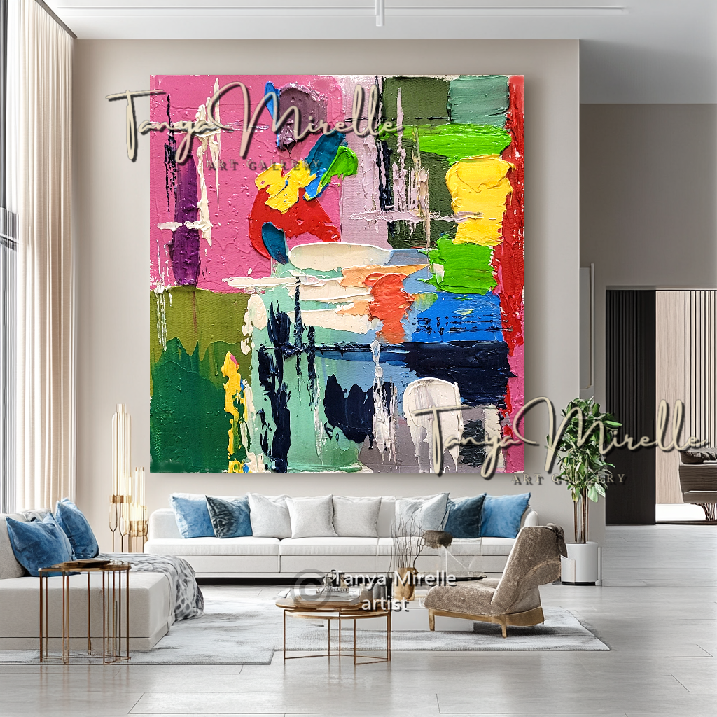 Vibrant Abstract Impasto Painting - Colorful Modern Wall Art #131