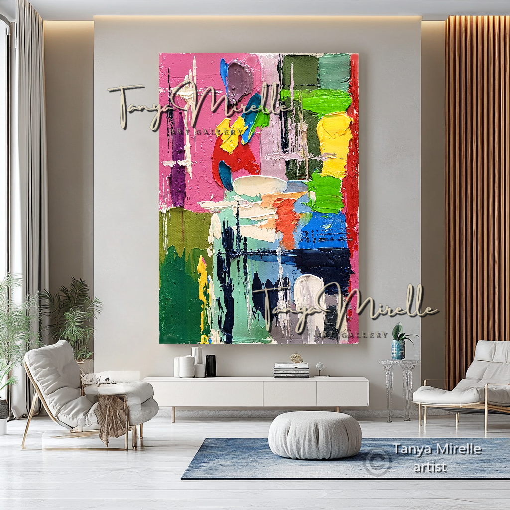 Vibrant Abstract Impasto Painting - Colorful Modern Wall Art #131