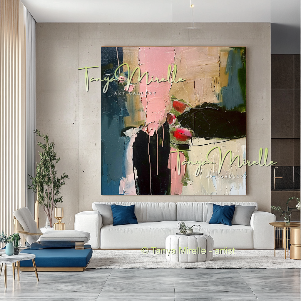 Floral Abstract Painting - Modern Flower Wall Art #163