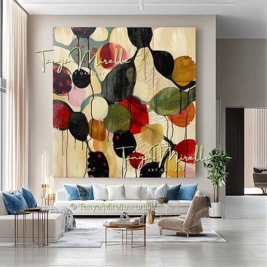 Bold Abstract Oil Painting with Palette Knife Texture #210