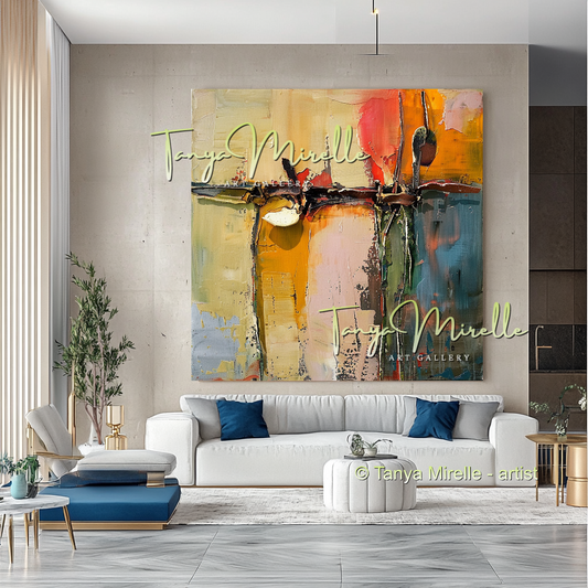 Bold Contemporary Abstract Oil Painting, Large Canvas #278