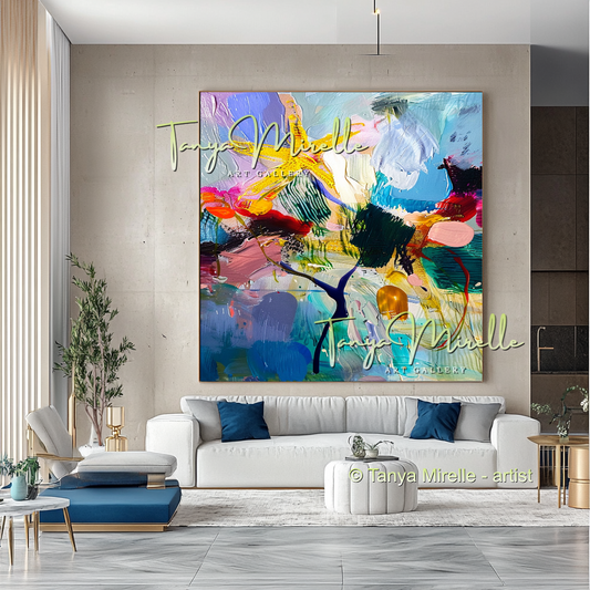 Starfish Underwater Impasto Abstract Art - Modern Wall Art #192