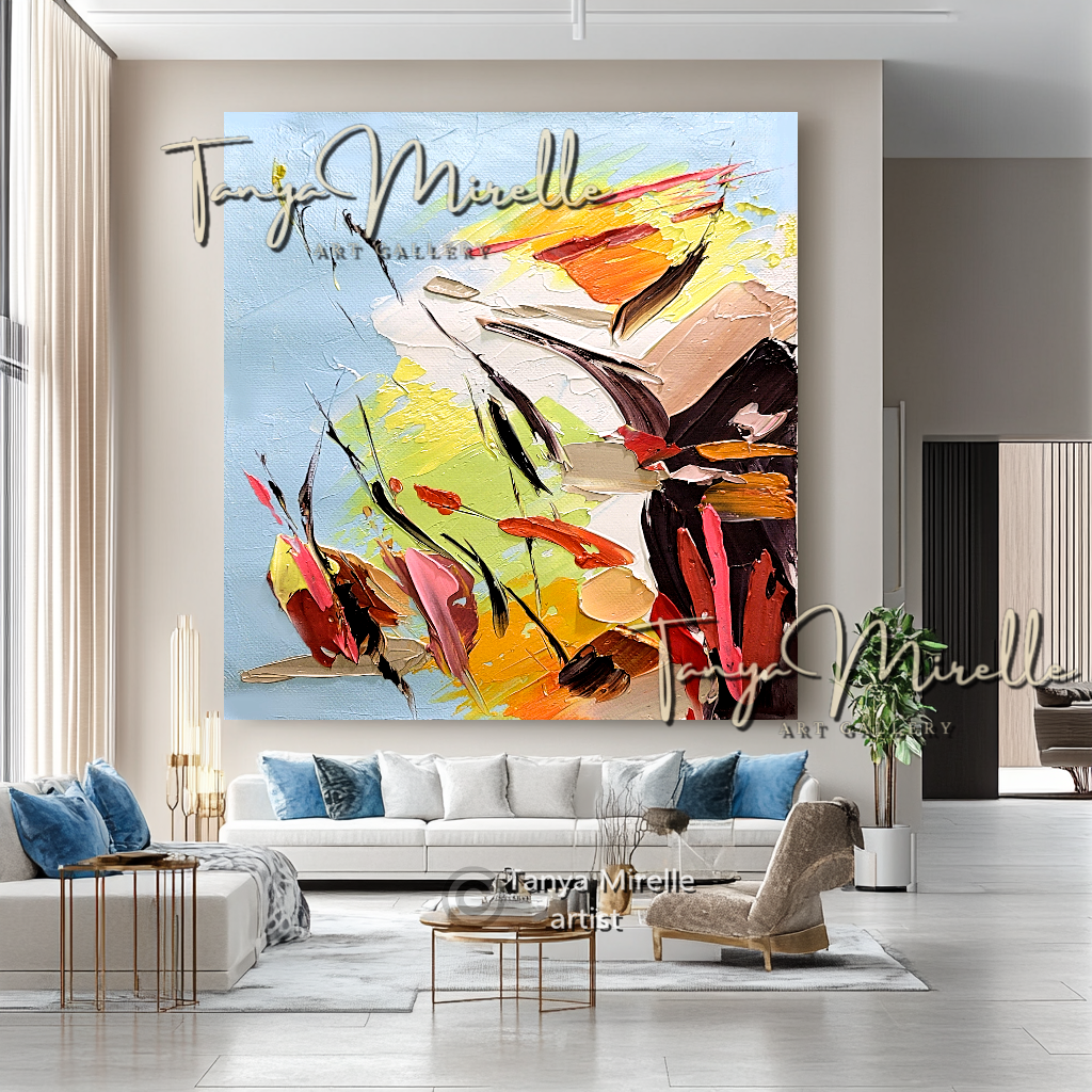 Vibrant Abstract Impasto Painting - Colorful Modern Wall Art #134