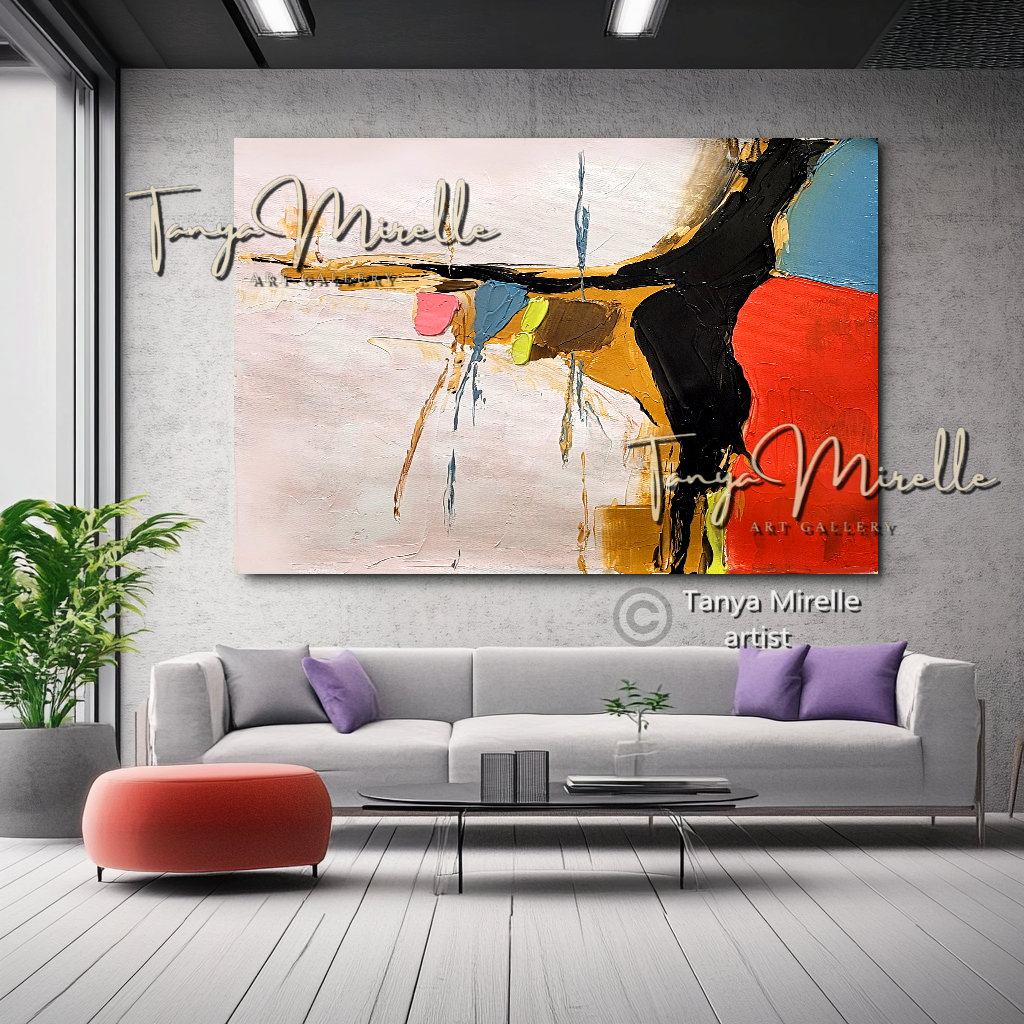 Colorful Abstract Impasto Painting - Textured Modern Wall Art #125