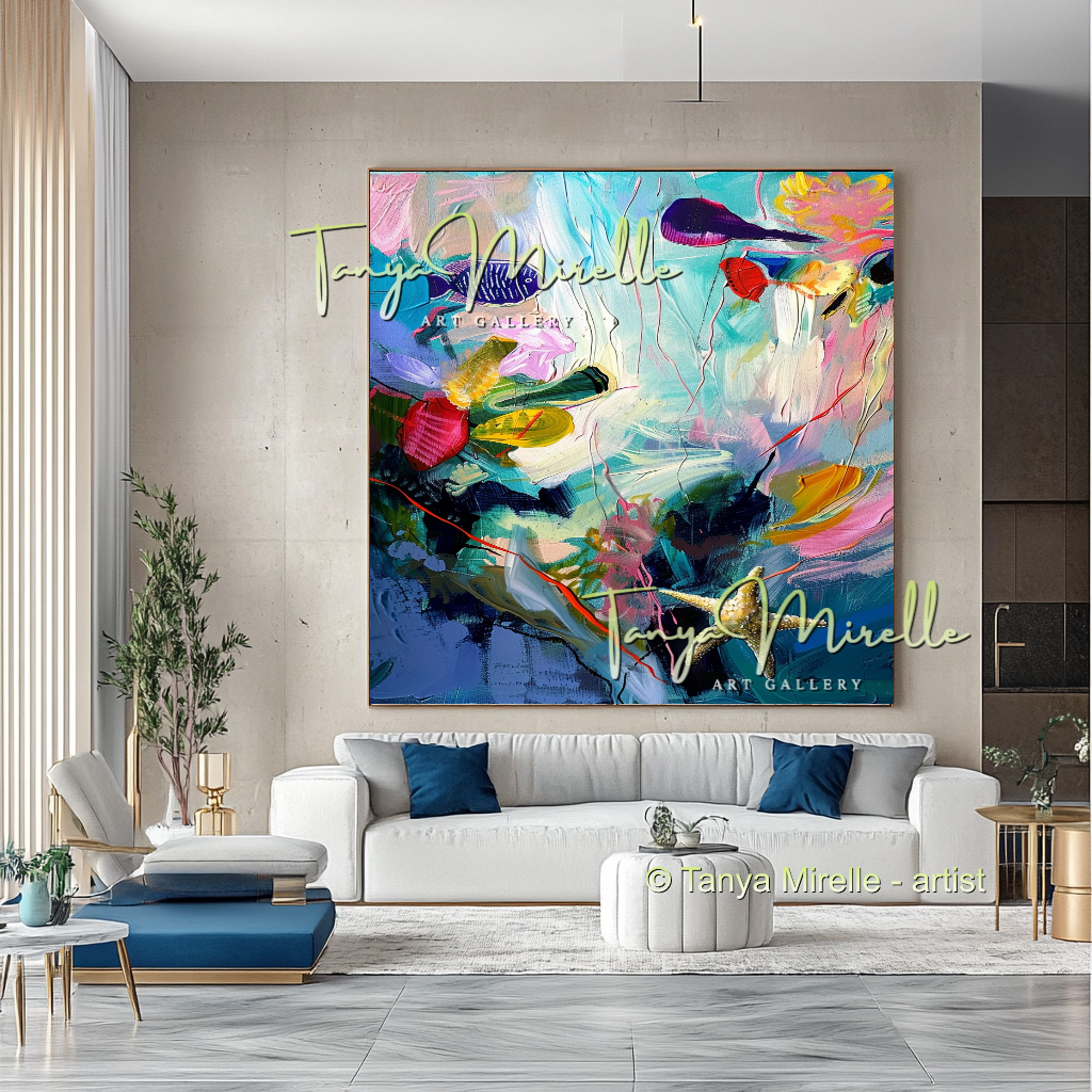 Starfish Underwater Impasto Abstract Art - Modern Wall Art #192