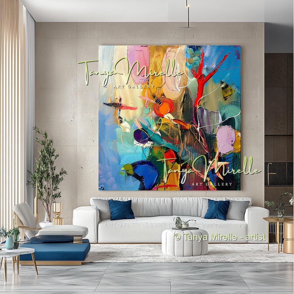Caribbean Underwater Abstract Painting - Modern Wall Art #193