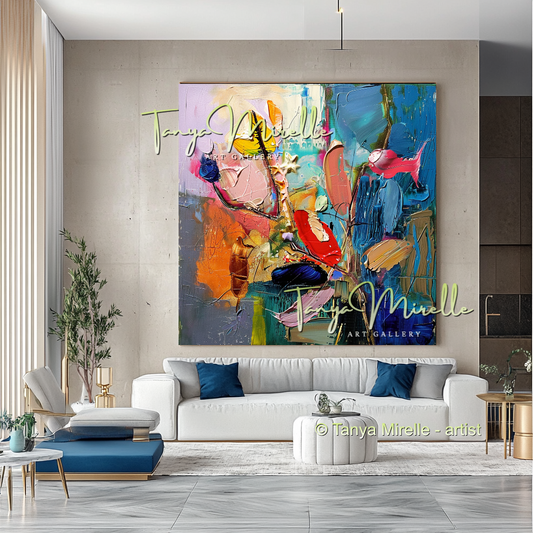 Caribbean Underwater Abstract Painting - Modern Wall Art #193
