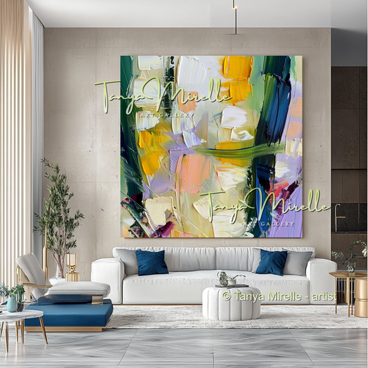 Popcorn Abstract Oil Painting on Canvas #282