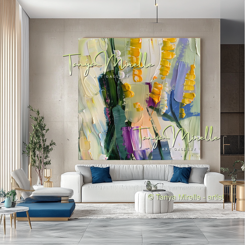 Popcorn Abstract Oil Painting on Canvas #282