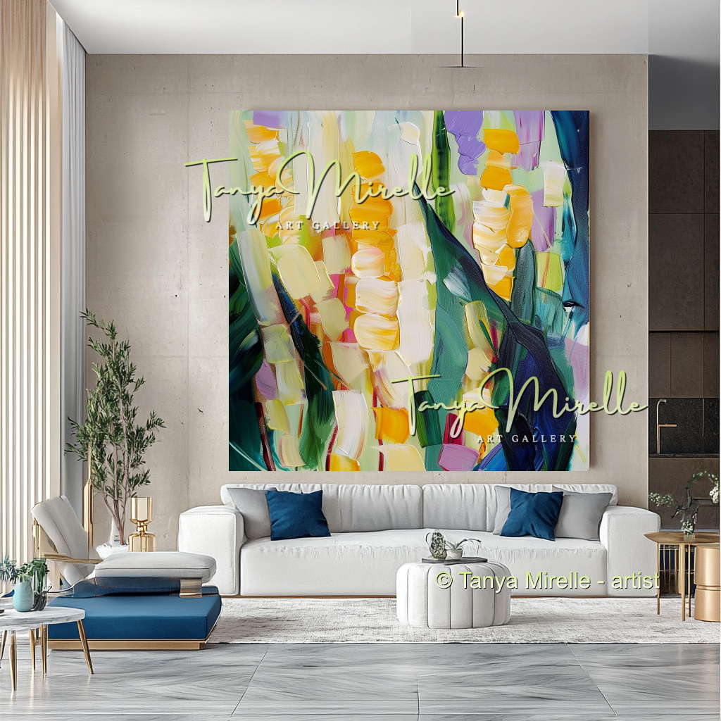 Popcorn Abstract Oil Painting on Canvas #282