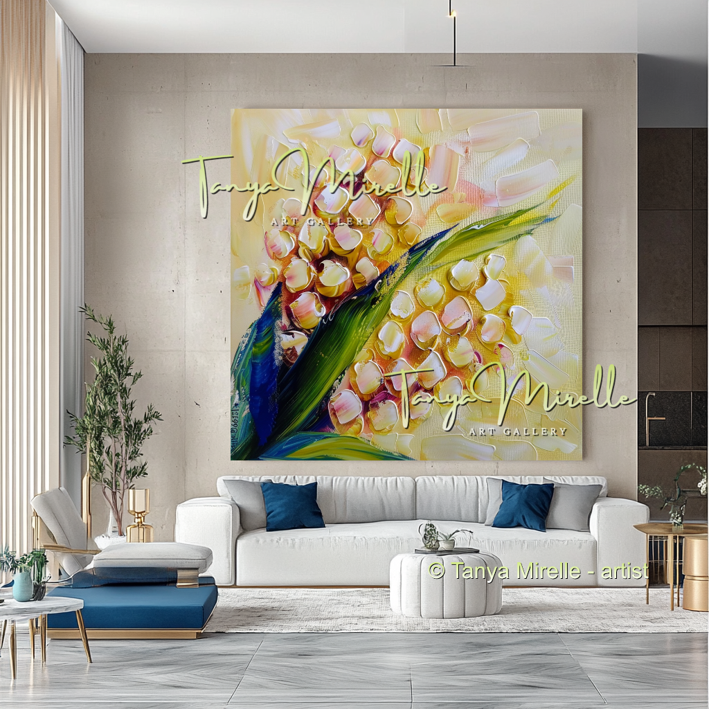 Abstract Popcorn Oil Painting on Canvas #283