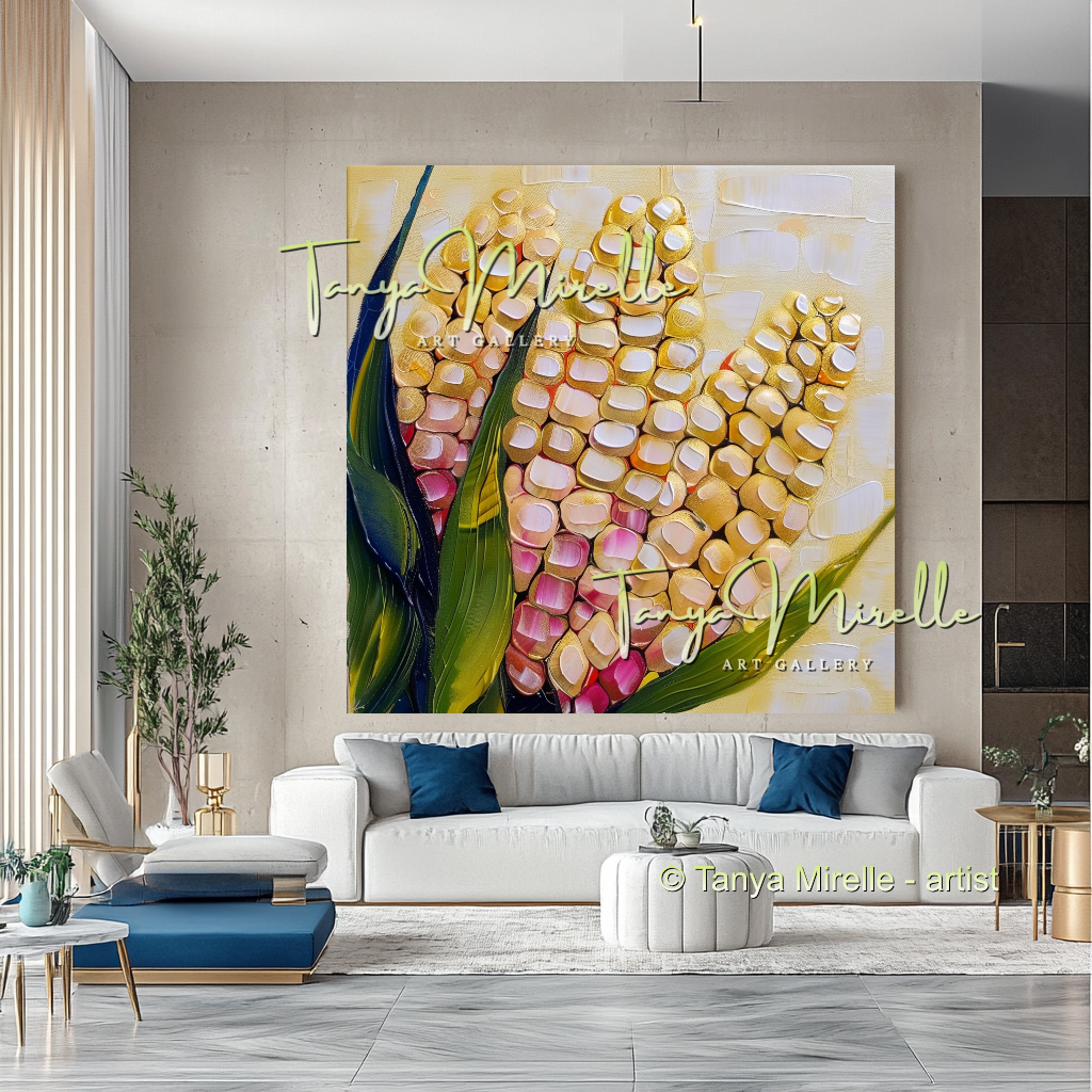 Abstract Popcorn Oil Painting on Canvas #283