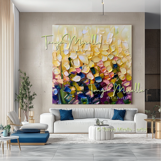 Abstract Popcorn Oil Painting on Canvas #283