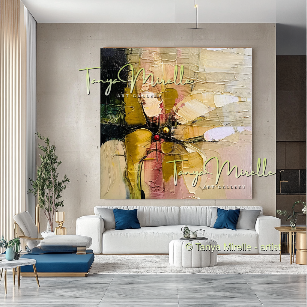 Statement Wall Art, Abstract Oil Painting on Canvas #281