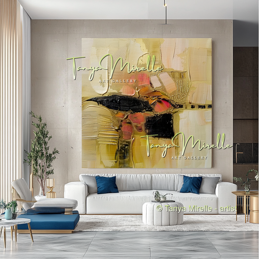 Statement Wall Art, Abstract Oil Painting on Canvas #281