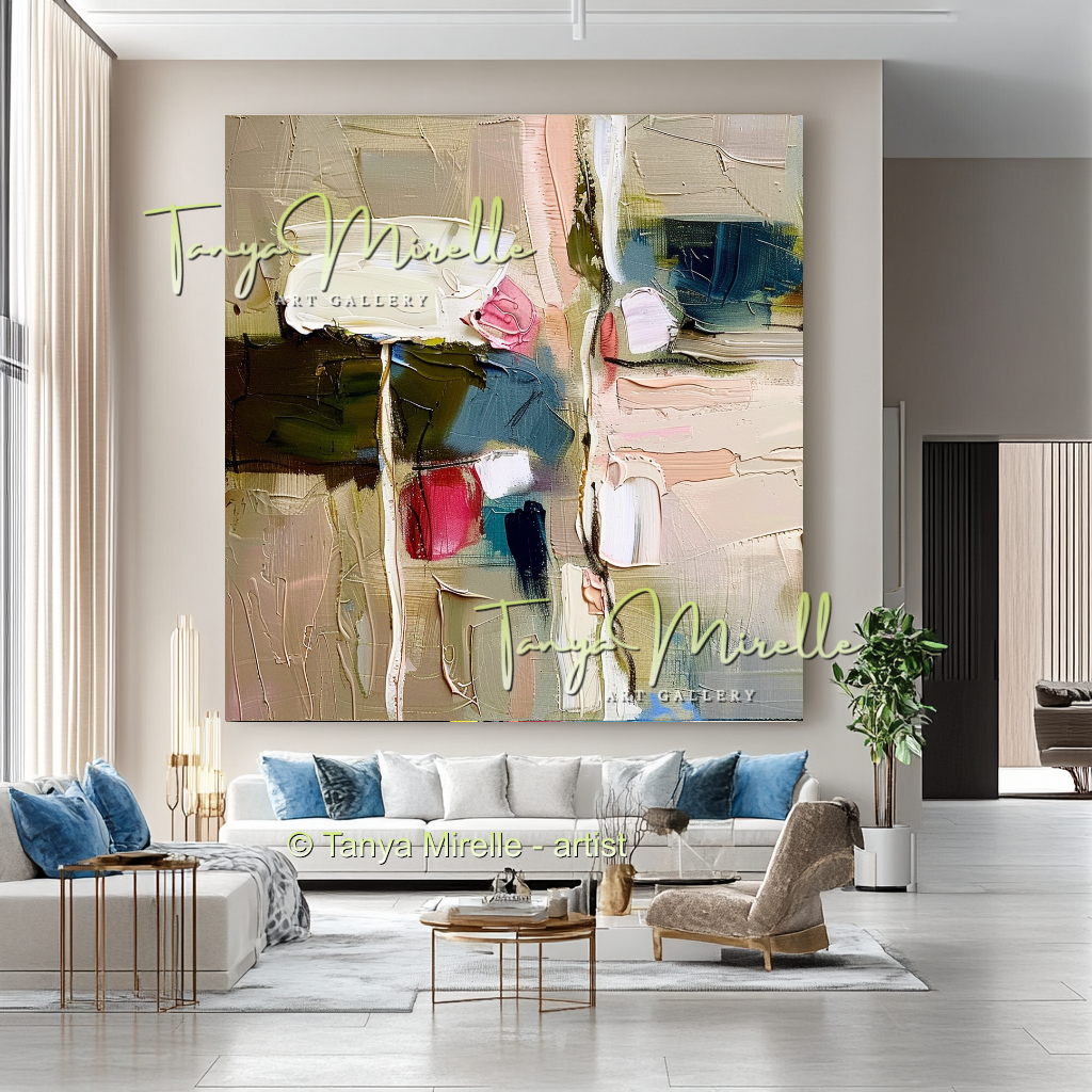 Abstract Impasto Oil Painting on Canvas #204