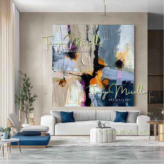 Abstract Tree Impasto Oil Painting on Canvas #284