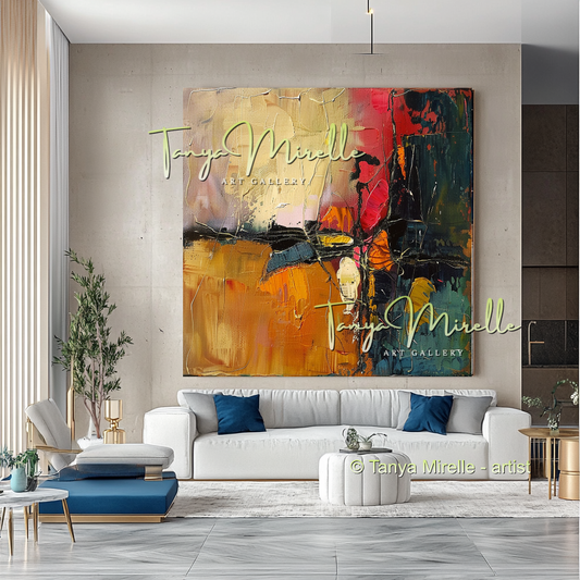 Hand-Painted Abstract Impasto Artwork on Canvas #273