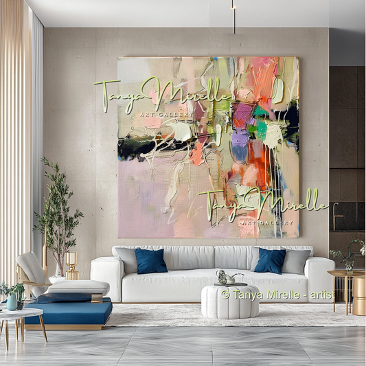 Original Abstract Oil Painting, Impasto Texture on Canvas #289