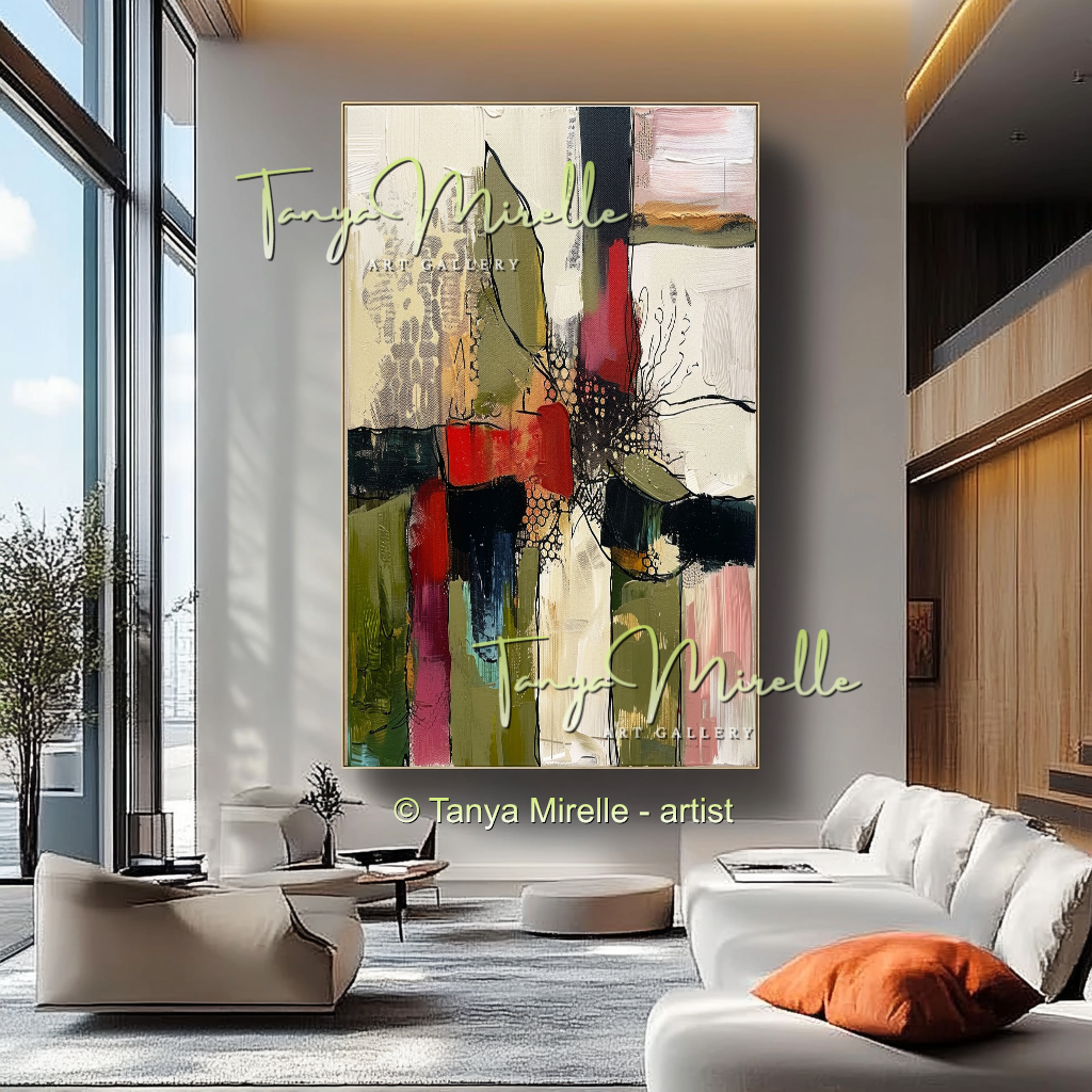 Vivid Handmade Abstract Oil Painting on Canvas #211