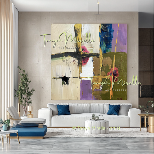 Colorful Floral Abstract Painting - Modern Wall Art #158