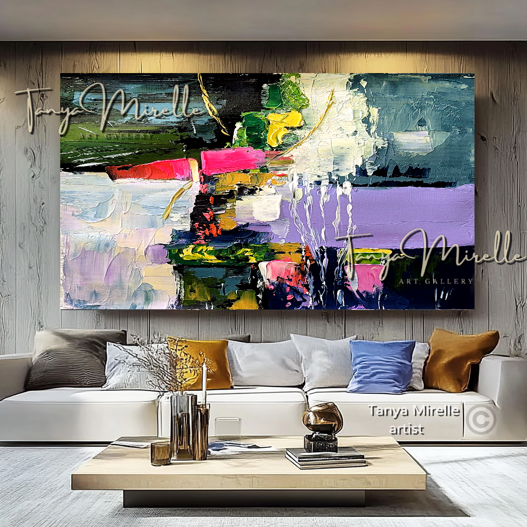 Vibrant Colorful Wall Art - Modern Abstract Textured Painting #139