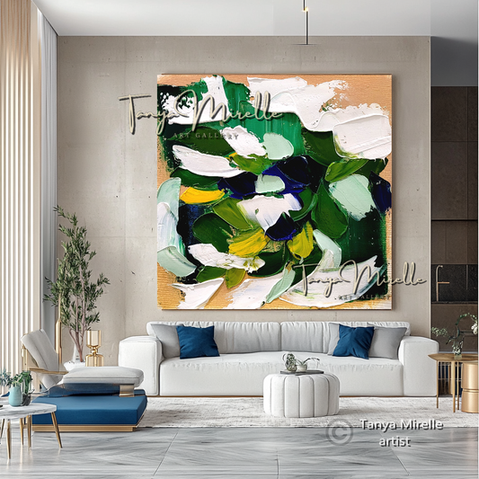 Large Abstract Impasto Painting - Colorful Modern Wall Art on Canvas #67