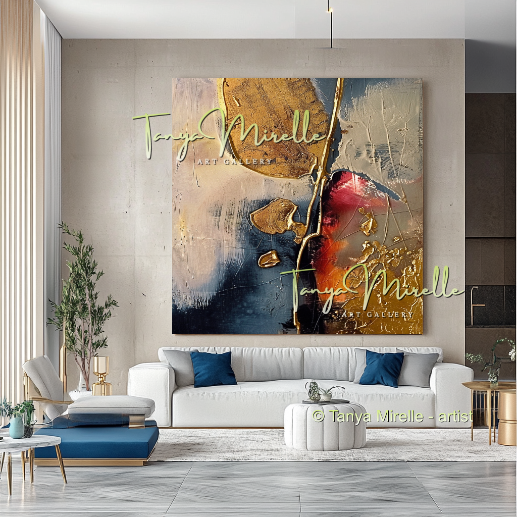 Luxury Abstract Oil Painting for Living Room Decor #274