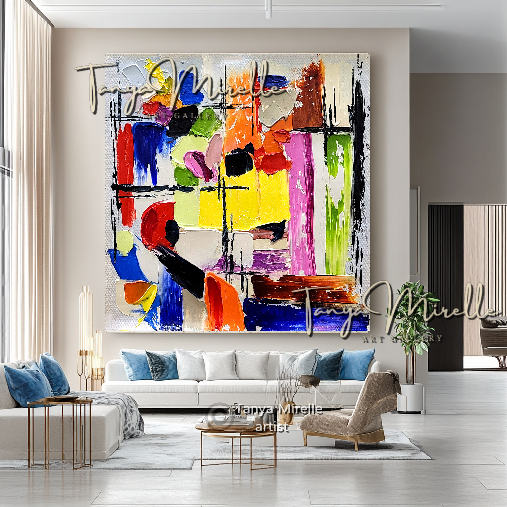 Vibrant Abstract Impasto Painting - Colorful Modern Wall Art #127