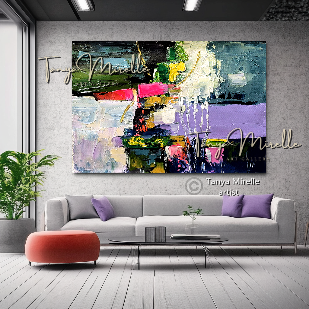 Vibrant Colorful Wall Art - Modern Abstract Textured Painting #139