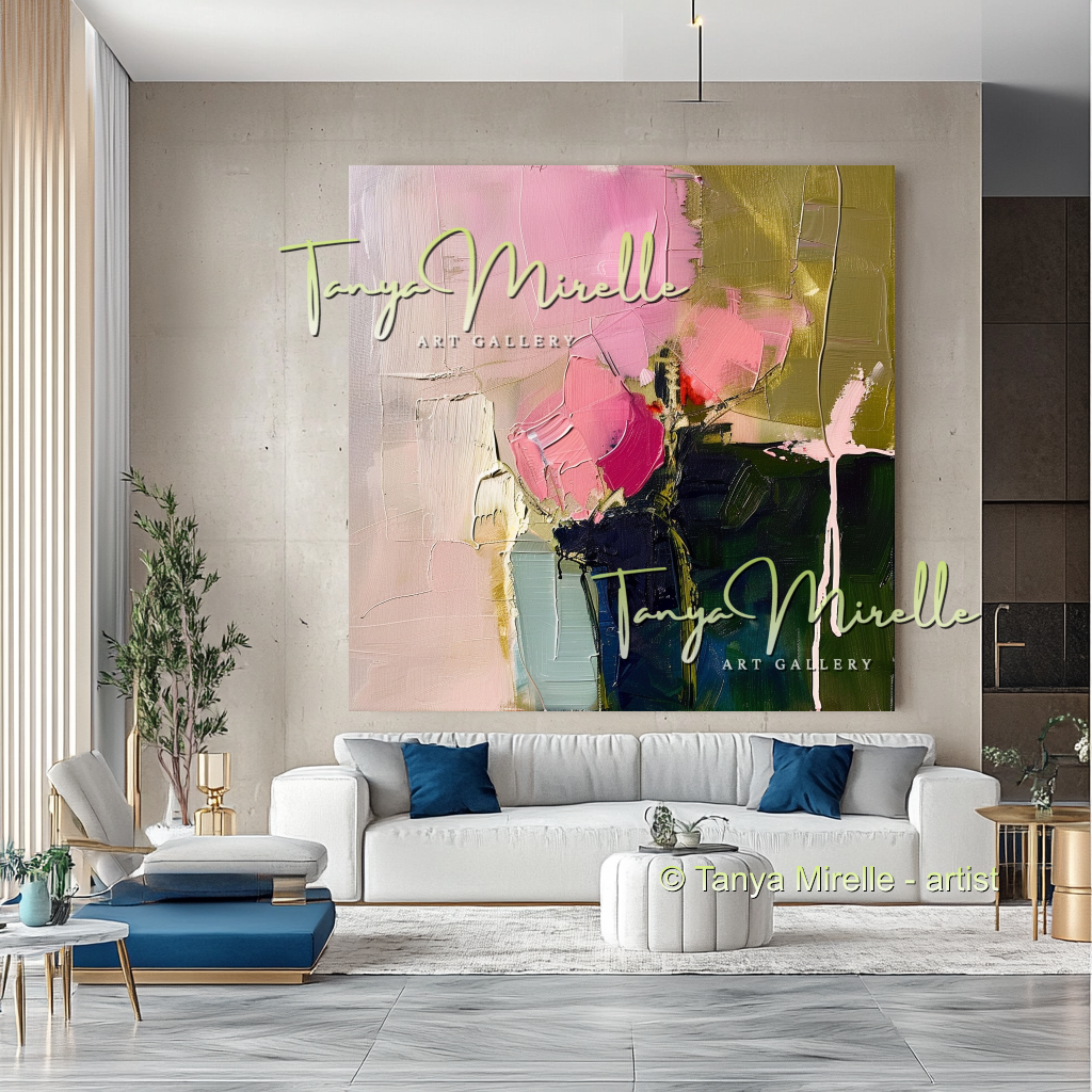 Nature-Inspired Abstract Impasto Flower Painting #295