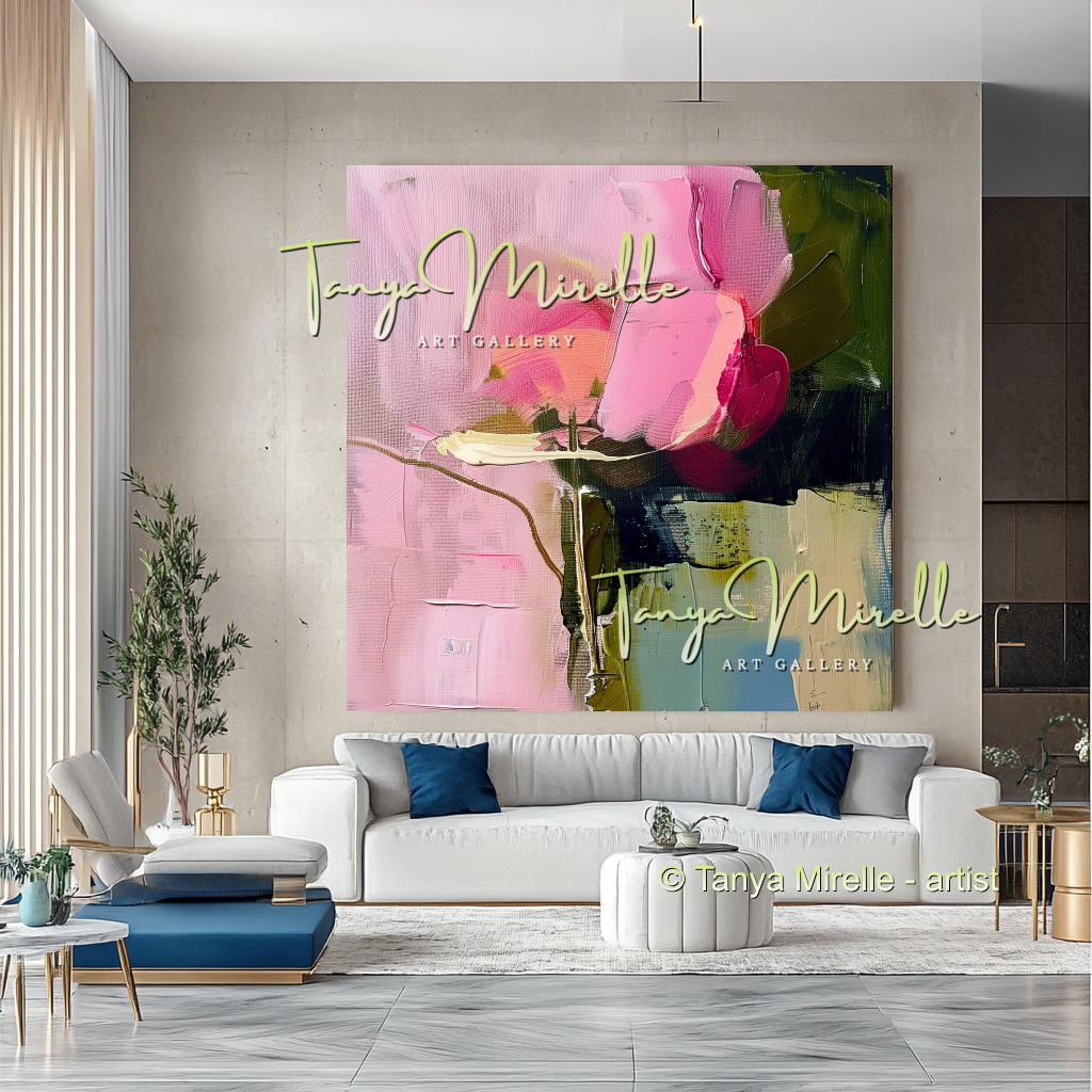 Nature-Inspired Abstract Impasto Flower Painting #295